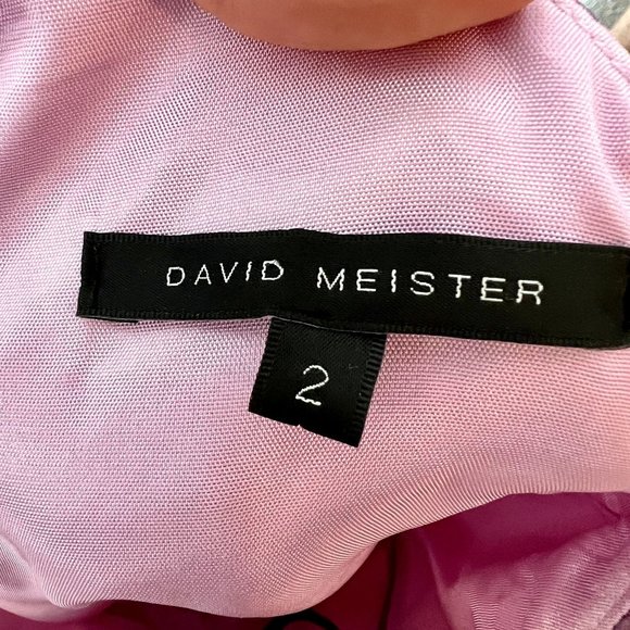 David Meister Pink Floral Watercolor Silk One Shoulder Knee Length Dress Size 2 - Picture 5 of 8